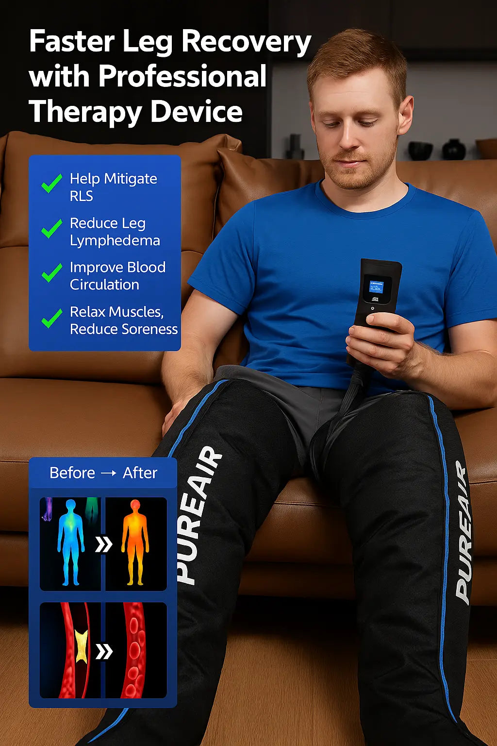 PUREAIR AI Leg Massager Holist